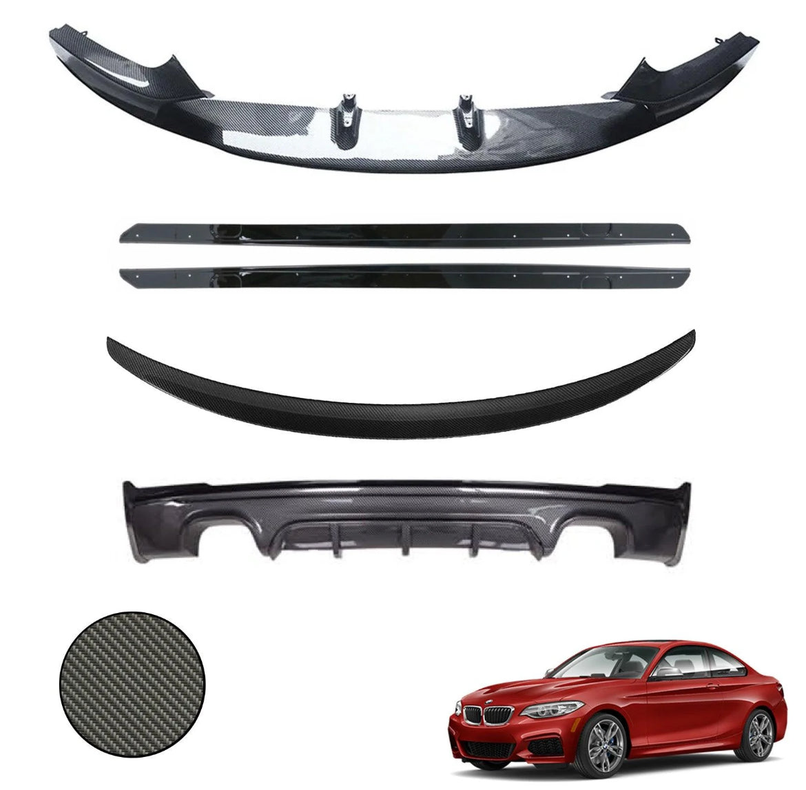 BMW 2 SERIES F22 M SPORT 2014-2021 CARBON LOOK FULL AERO BODY KIT