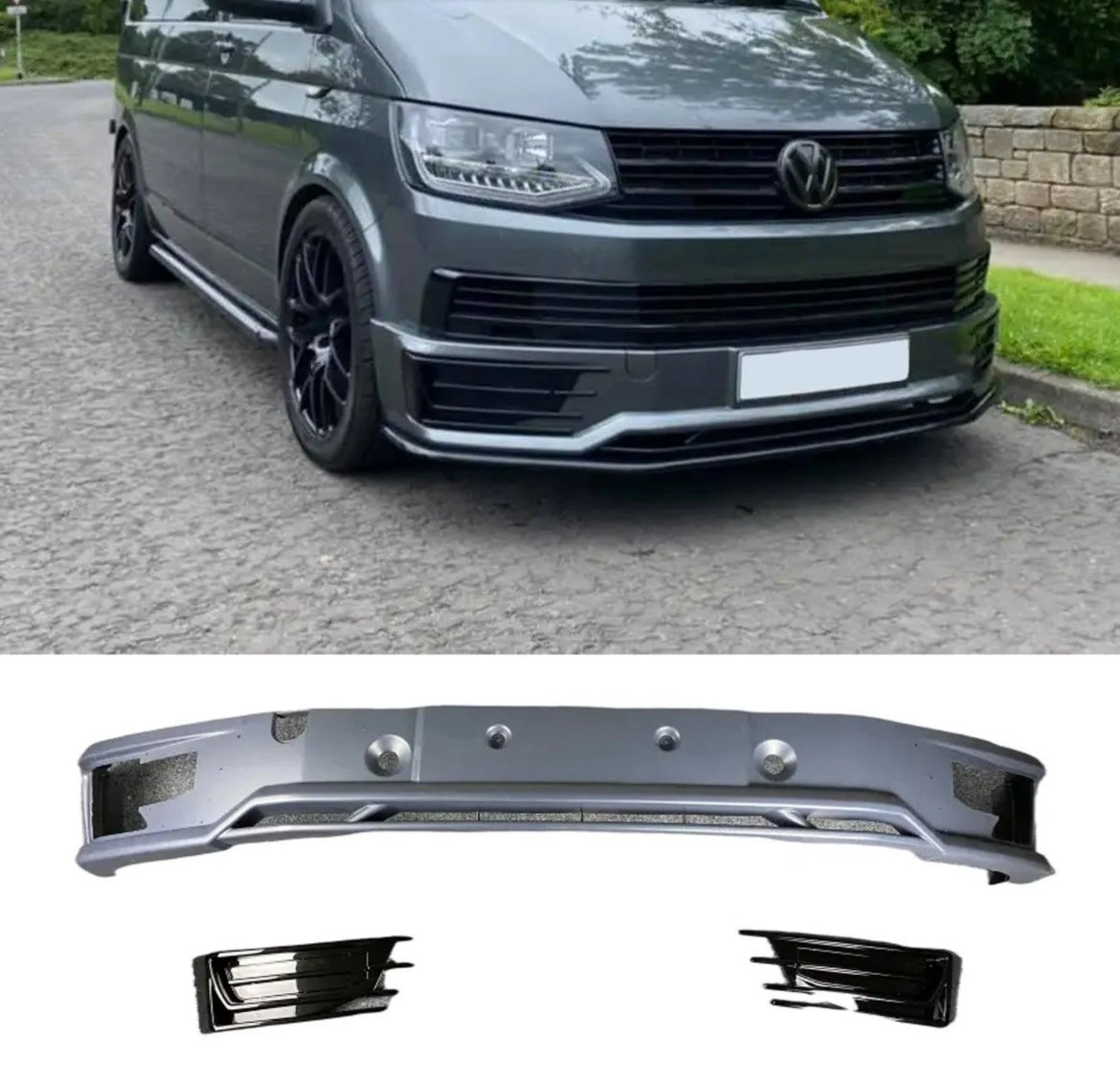 VW T6 TRANSPORTER 2015 ONWARDS - LOWER SPORTLINE STYLE FRONT SPLITTER