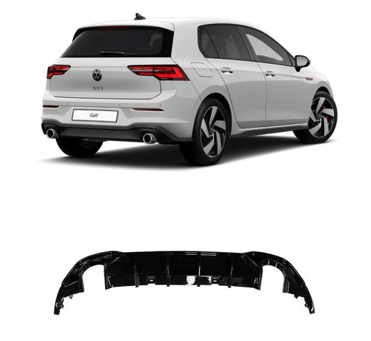 VOLKSWAGEN GOLF MK8 GTI REAR DIFFUSER IN GLOSS BLACK
