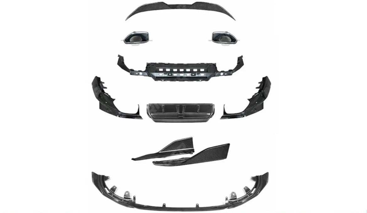 BMW 2 SERIES G42 2021+ 2-DOOR COUPE 'M240I LOOK' GLOSS BLACK FULL AERO KIT