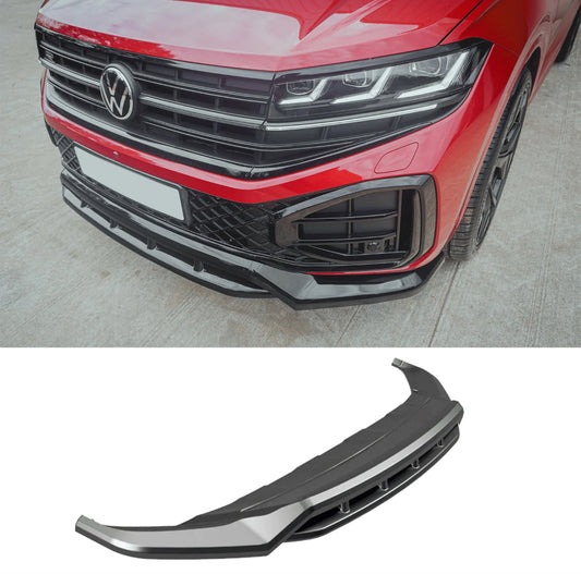 VOLKSWAGEN TOUAREG MK3 FACELIFT R LINE 2023+ FRONT SPLITTER IN GLOSS BLACK