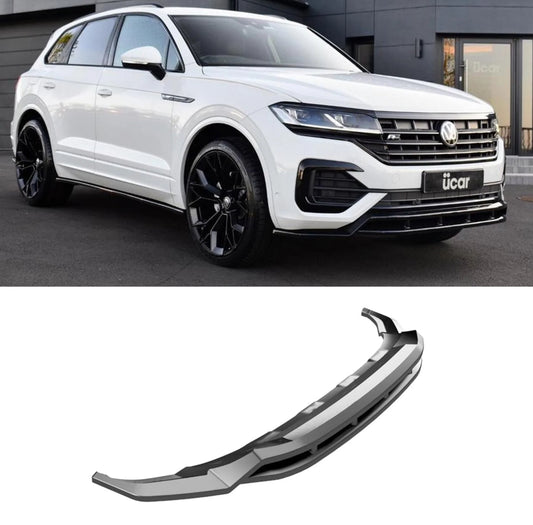 VOLKSWAGEN TOUAREG MK3 PRE FACELIFT R LINE 2018-2023 FRONT SPLITTER IN GLOSS BLACK