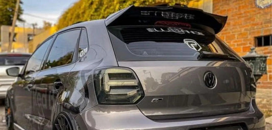 VW POLO 2009-2018 6C 6R GTI R 'BATMAN' STYLE REAR SPOILER IN GLOSS BLACK