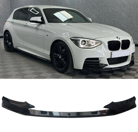 BMW 1 SERIES F20 M SPORT PRE LCI 2012-2015 FRONT SPLITTER IN GLOSS BLACK
