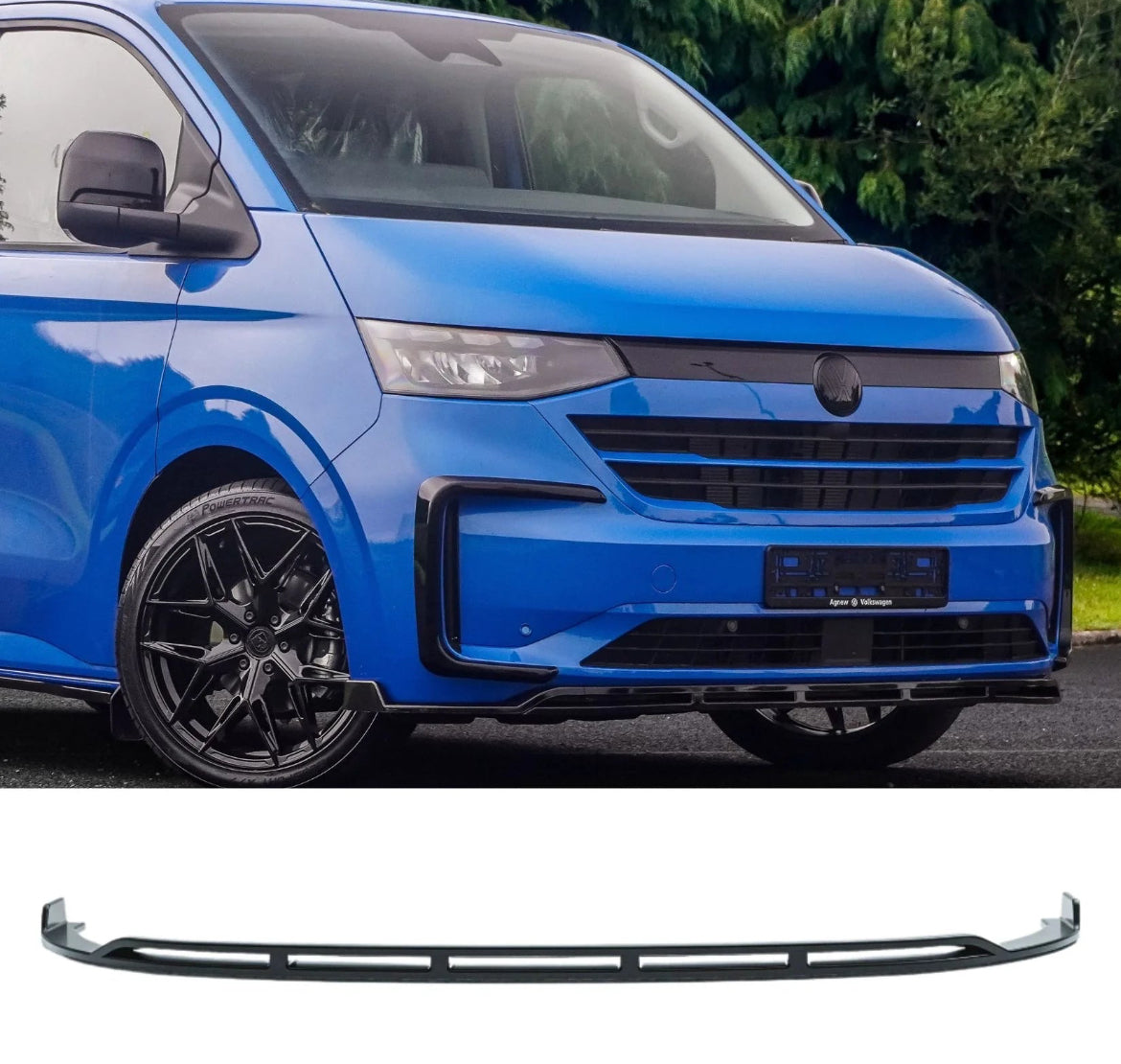 VOLKSWAGEN TRANSPORTER T7 2025 ON FRONT SPLITTER LIP IN GLOSS BLACK