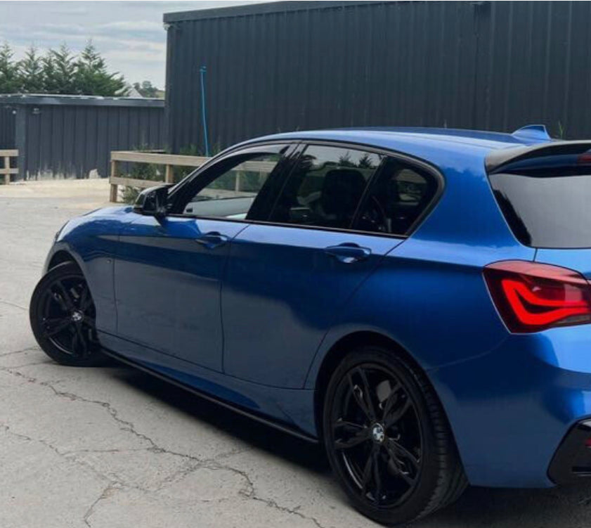 GLOSS BLACK BMW 1 SERIES F20/F21 M PERFORMANCE STYLE SIDE SKIRTS SILLS 2015-2018