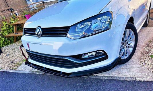 VOLKSWAGEN POLO MK5 6R 6C 2009-2017 GTI R FRONT SPLITTER IN GLOSS BLACK