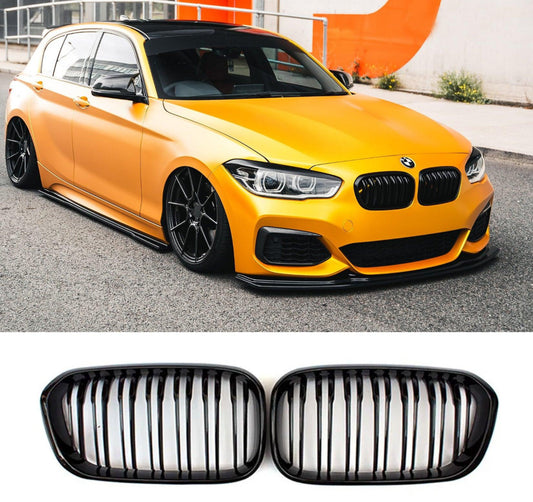 BMW 1 SERIES F20 2015-2019 GLOSS BLACK DOUBLE SLAT GRILLE