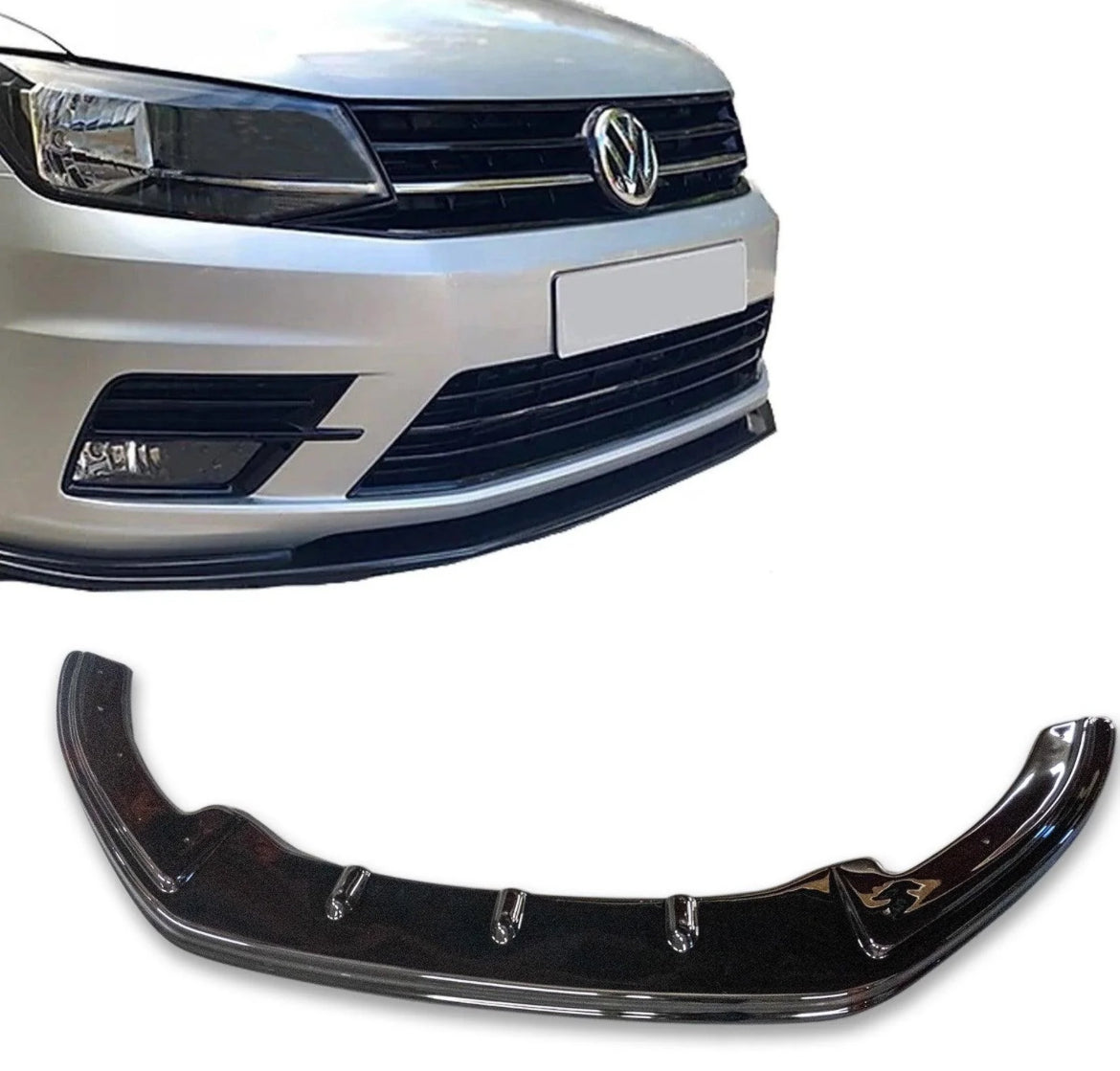 VW CADDY 2010-2015 - GLOSS BLACK FRONT SPLITTER