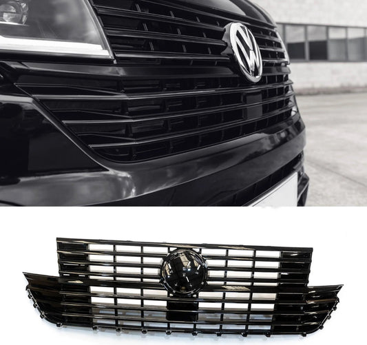VW TRANSPORTER T6.1 2019 - 2024 REPLACEMENT FRONT GRILL – GLOSS BLACK