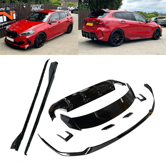 BMW 1 SERIES M SPORT F40 2018 - 2024 GLOSS BLACK FULL AERO KIT
