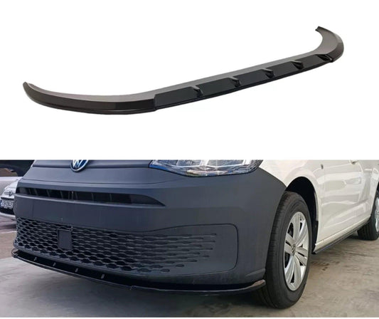 VW CADDY 2021 ON V2 FRONT BUMPER SPOILER SPLITTER LIP - GLOSS BLACK