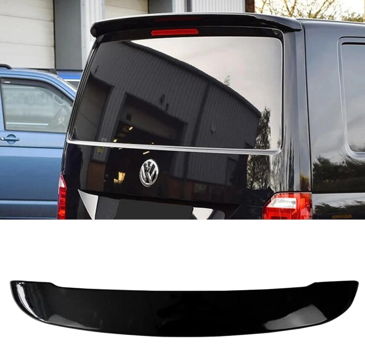VOLKSWAGEN TRANSPORTER 2016-2024 TAILGATE - GLOSS BLACK REAR SPOILER FOR T6, T6.1