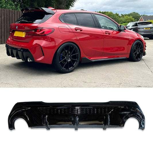 BMW 1 SERIES F40 M135I 2018 - 2024 GLOSS BLACK REAR DIFFUSER