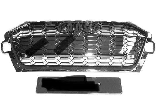 AUDI A4 / S4 B9 2020+ GLOSS BLACK RS4 STYLE HONEYCOMB GRILL