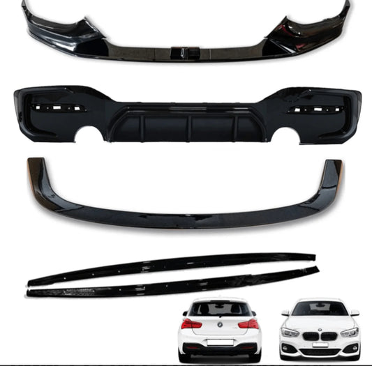 BMW 1 SERIES LCI M SPORT F20 F21 2015-2019 GLOSS BLACK FULL AERO BODY KIT
