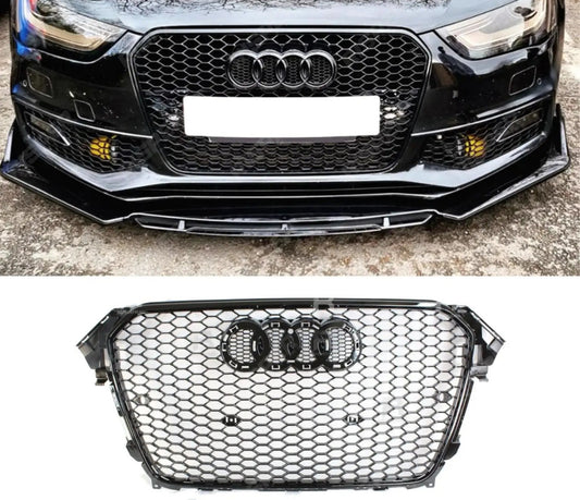 AUDI A4 / S4 B8.5 2012-2016 RS4 STYLE GLOSS BLACK HONEYCOMB GRILL