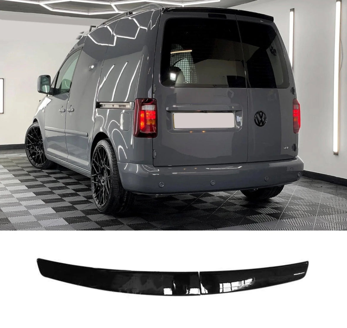 VOLKSWAGEN CADDY 2005-2020 BARN DOOR - REAR SPOILER - GLOSS BLACK